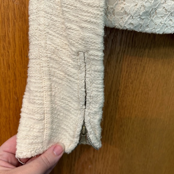 Lou & grey off white Moto jacket crochet zip Large asymmetrical jacket Crop - Picture 9 of 15